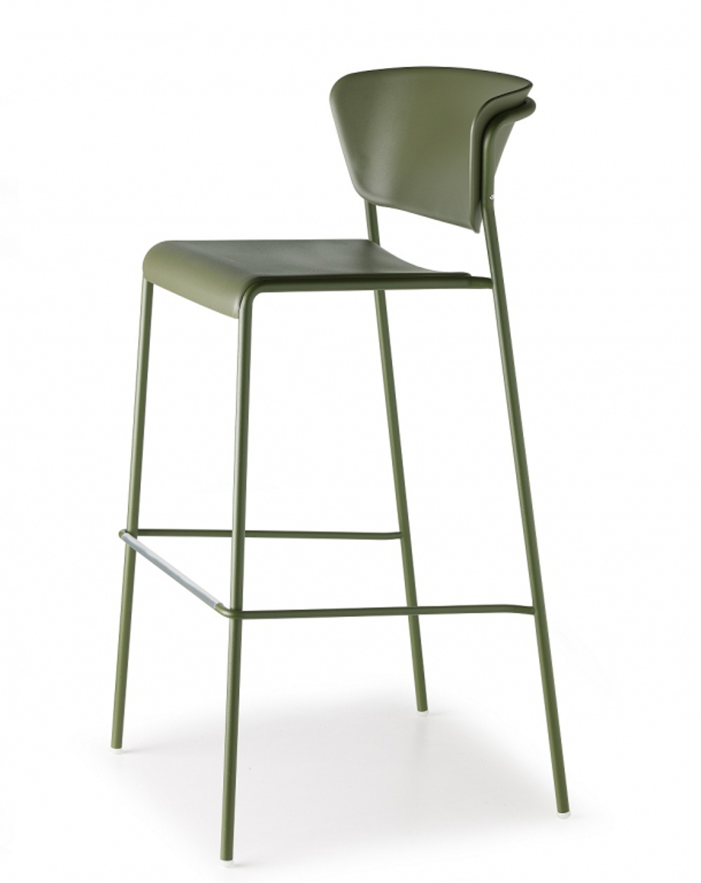 Стул пластиковый полубарный Scab Design Lisa Technopolymer Go Green, оливковый