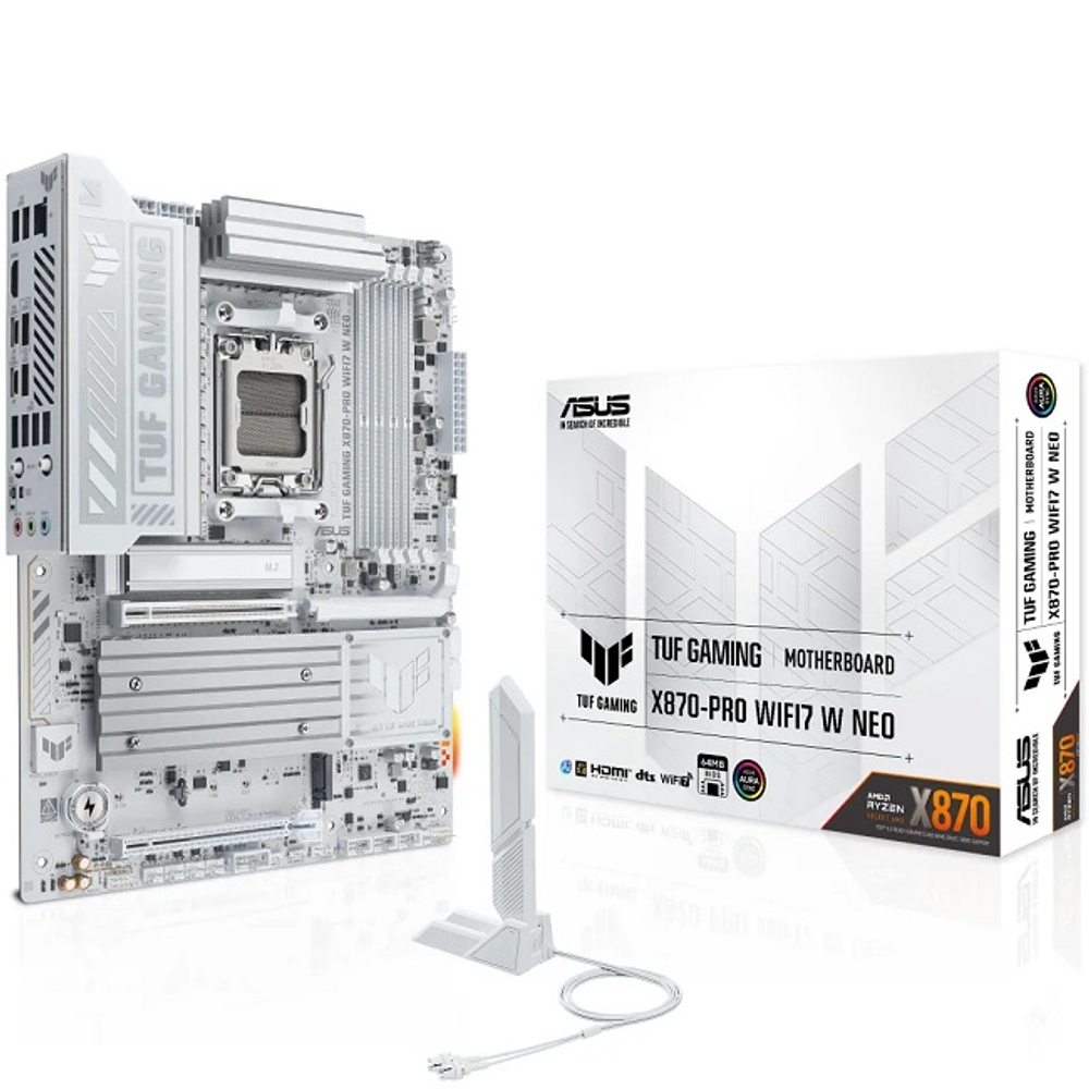 Материнская плата ASUS TUF GAMING X870-PRO WIFI7 W NEO White (AM5/AMD X870/4xDDR5/2xPCI-Ex16/4xM.2/SB/Wi-Fi/BT/HDMI/ATX)