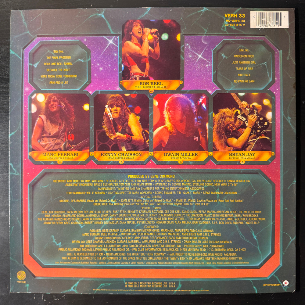 Keel ‎– The Final Frontier (Англия 1986г.)