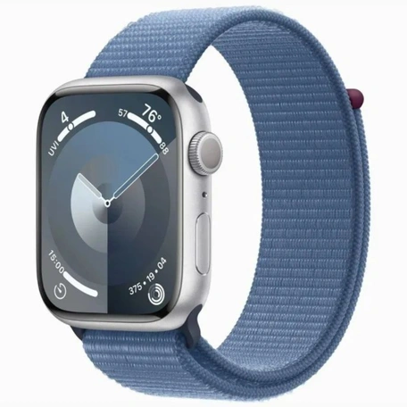 Умные часы Apple Watch Series 9 45 мм Aluminium Case GPS, Silver/Winter Blue Sport L