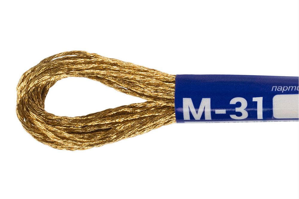 Мулине Gamma металлик, цв.М-31 золотисто-коричневый, 12 мотков по 8 метров