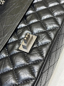 Сумка Chanel 2.55 Reissue чёрная из состаренной кожи премиум класса