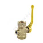 Кран для манометра шаровой латунь газ 11Б27п10 Ду 15 Ру16 ВР/ВР G1/2"-М20х1,5 с рукояткой без фланца Цветлит ZW10019