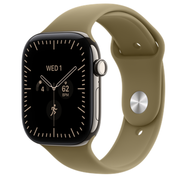Умные часы Apple Watch Series 12 GPS + Cellular 46mm Natural Titanium Case with Olive Sport Band M/L
