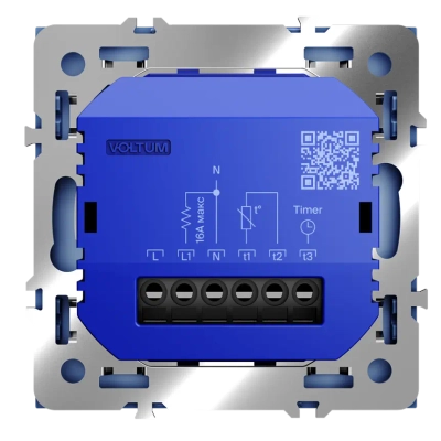 VLS070115 Терморегулятор электронный VOLTUM S70 с индикацией и датчиком, для теплого пола, (деним). (ТМ Maytoni)