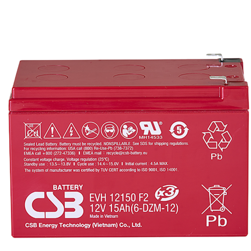 Аккумулятор CSB EVH12150 F2(x3) - AGM ( 12В / 15Ач )