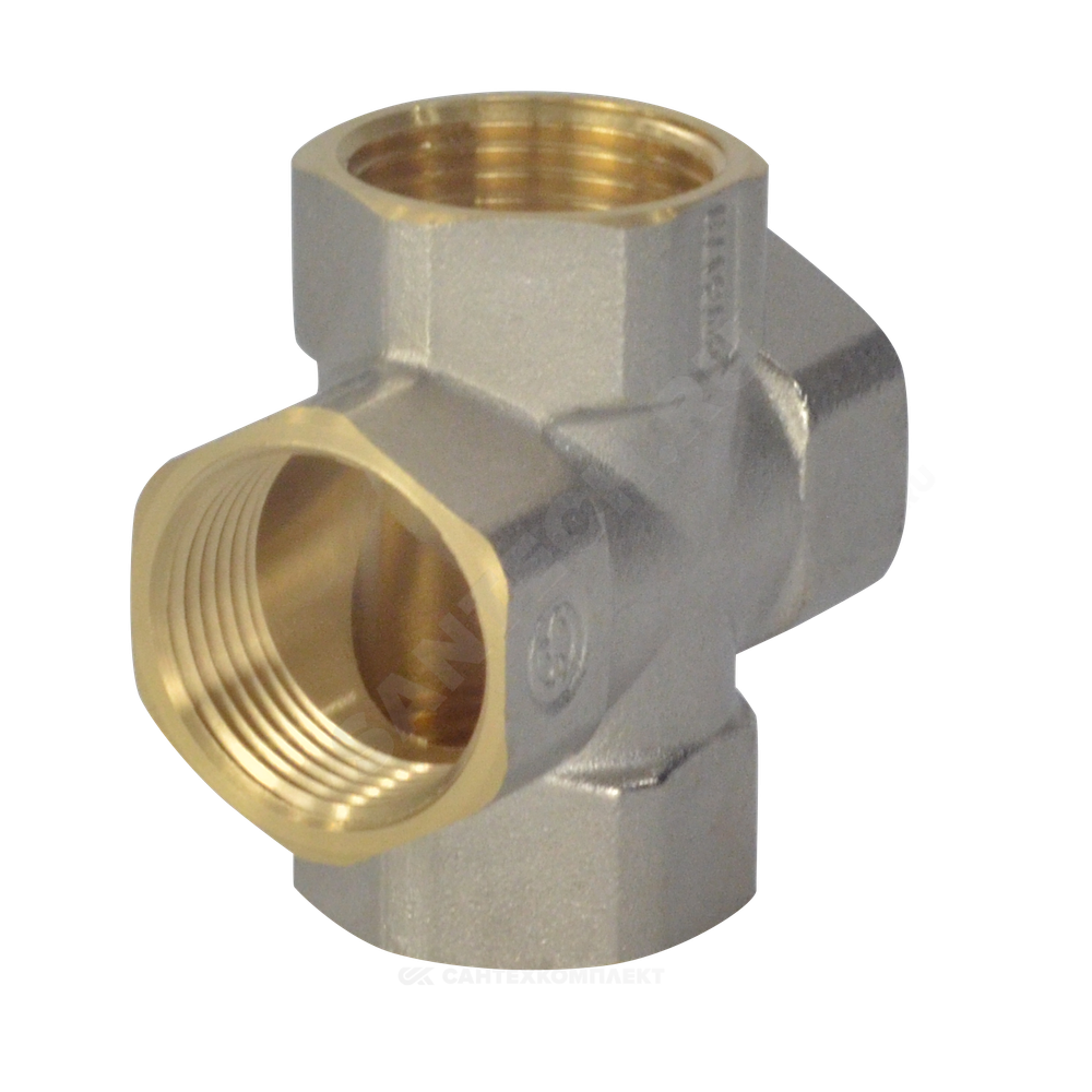 Крест латунь никель Ду 20 (3/4") ВР/ВР 9011 ГОСТ 32585-2013 Aquasfera 9011-02