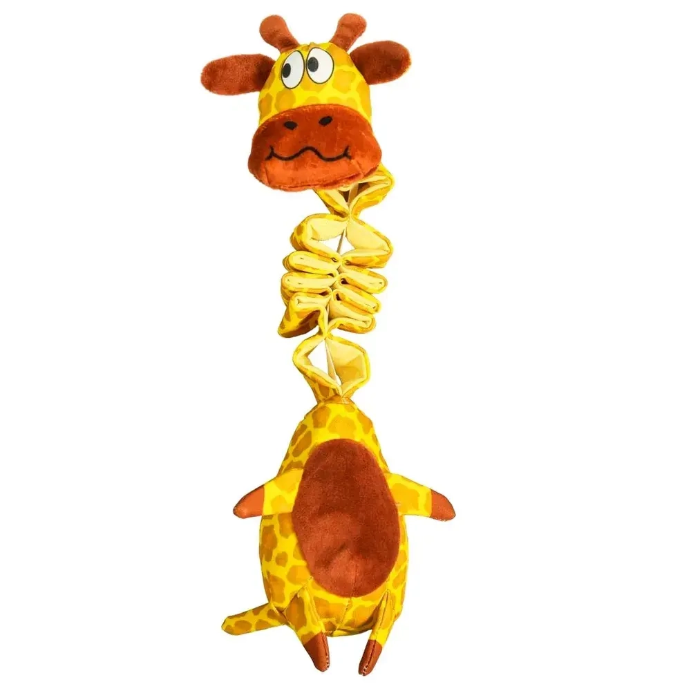 Игрушка Mr.Kranch для собак Жираф с карманами под лакомство 36 см желтая