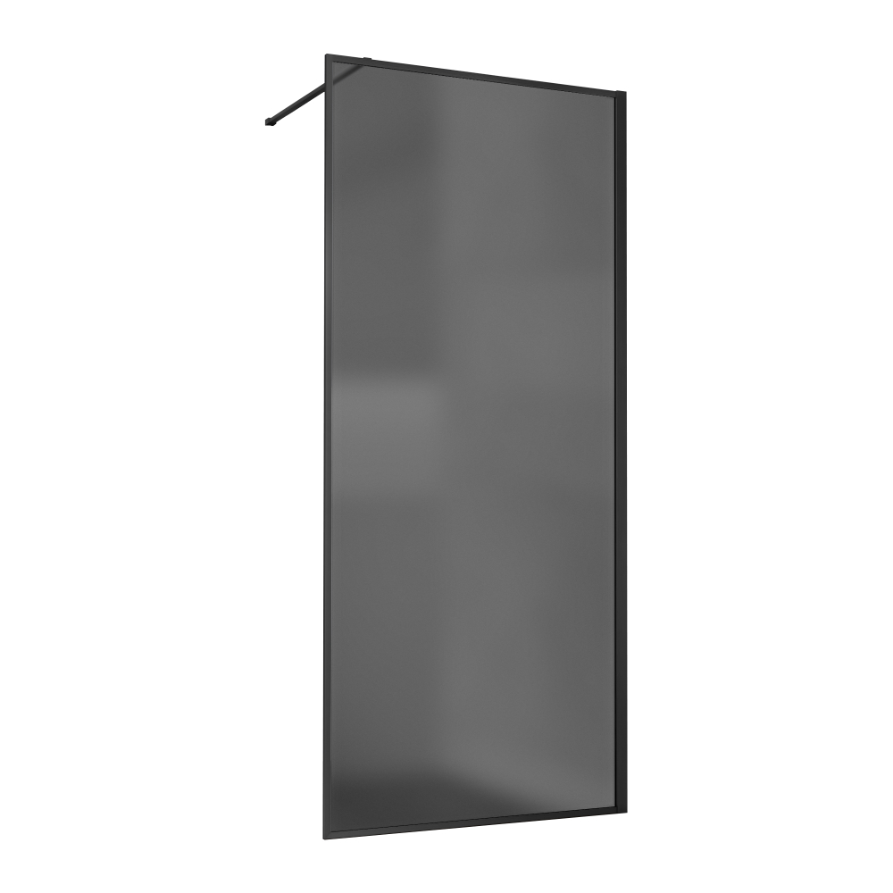 Душевая перегородка Vincea Волк-Ин (Walk-In) VSW-1HP100GFB, 1000*2000, черный матовый, стекло матовое тонированное
