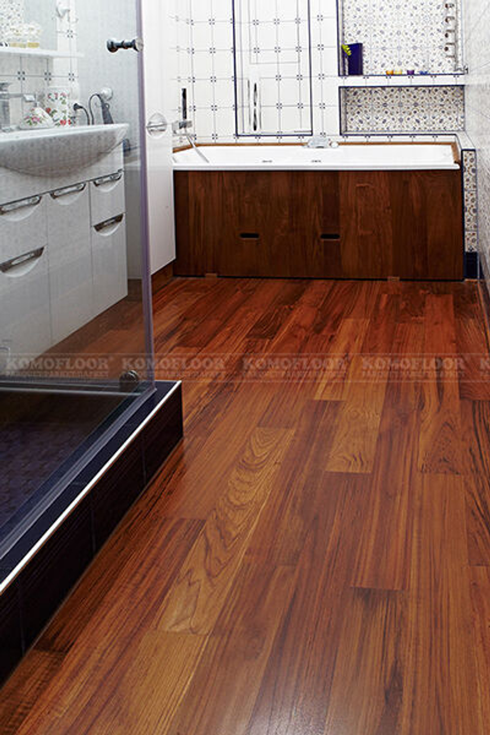 Массивная доска MGK Floor ТИК (400-1500) х 120 х 18 мм.