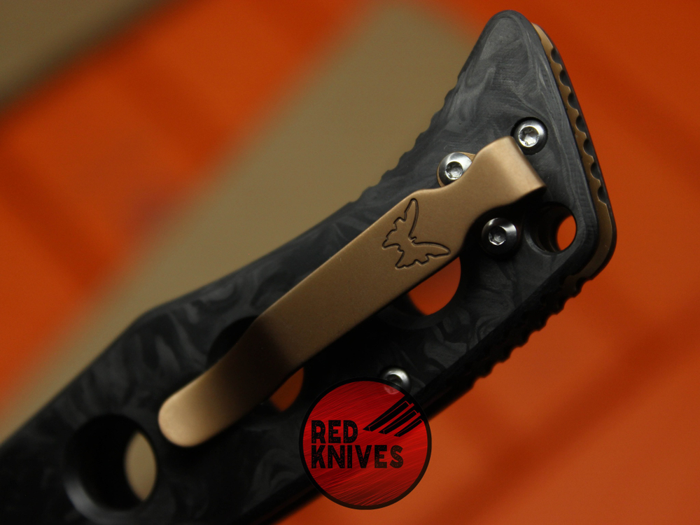 Нож Benchmade Mini Adamas - рукоять мраморный карбон, клинок стоунвош BM273FE-2BK
