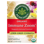 Traditional Medicinals, Organic Immune Zoom®, эхинацея с лимоном и имбирем, без кофеина, 16 чайных пакетиков в упаковке, 32 г (1,13 унции)