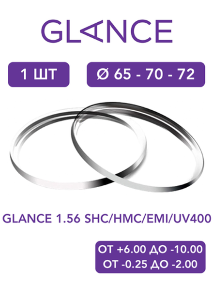Линза для очков Glance 1.56 SHC/HMC/EMI/UV400