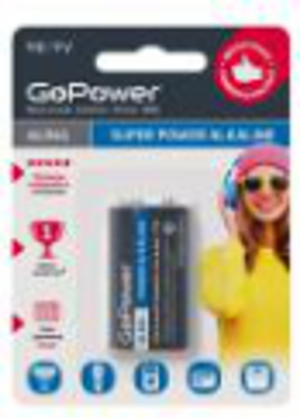 Батарейка GoPower КРОНА 6LR61 BL1 Alkaline 9V(1/10/240)