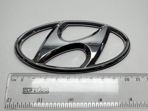 HH-074 (11 см.) / Логотип (шильдик, надпись, эмблема) "Hyundai" 11 см для крышки багажника / решетки радиатора / капота (1 шт.) -
