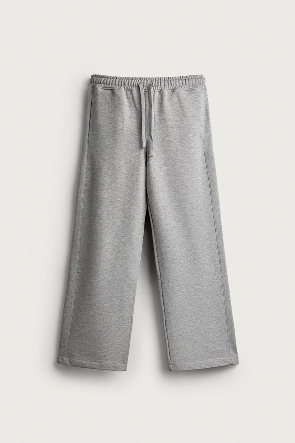 ZARA БАЗОВЫЕ СПОРТИВНЫЕ БРЮКИ LOOSE FIT, СЕРЫЙ МЕЛАНЖ