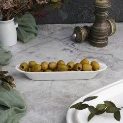 Блюдо овальное 20,5*3,5 см h2,8 см для закусок, оливок белое фарфор P.L. Proff Cuisine [6]