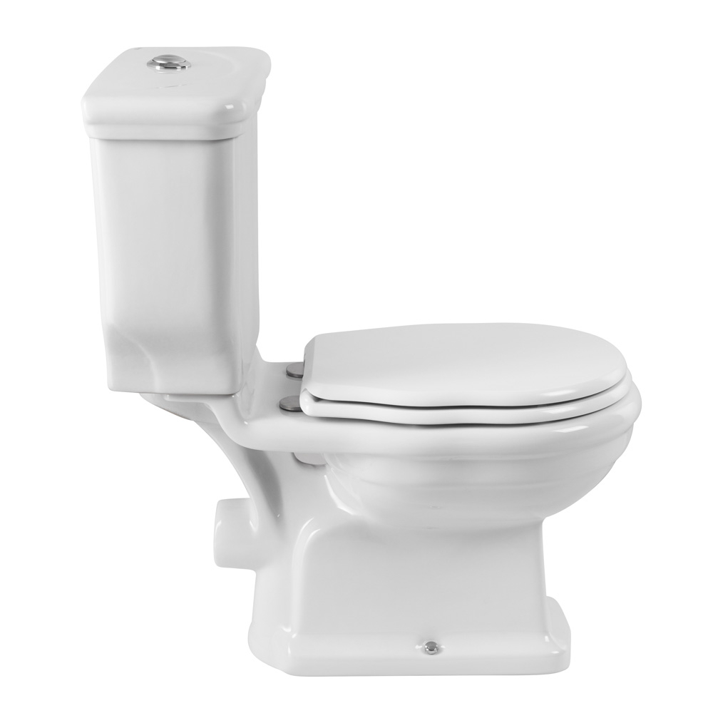 Унитаз компакт безободковый с сиденьем P-trap BelBagno BOHEME BB115CPR + BB115T