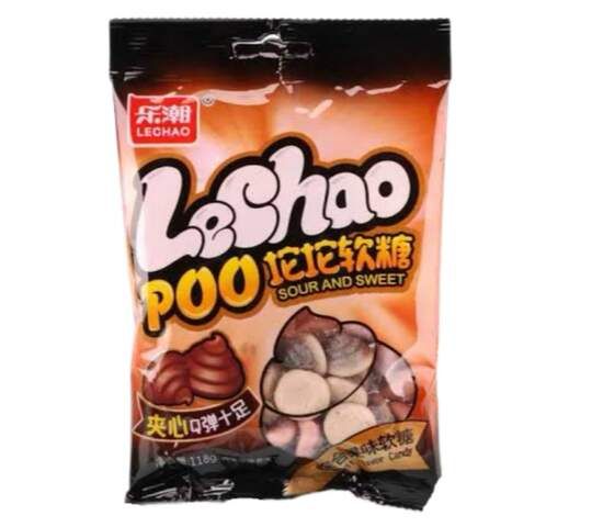 Жевательный мармелад LECHAO POO джемовая начинка с фруктовым вкусом, 100 г (Китай)