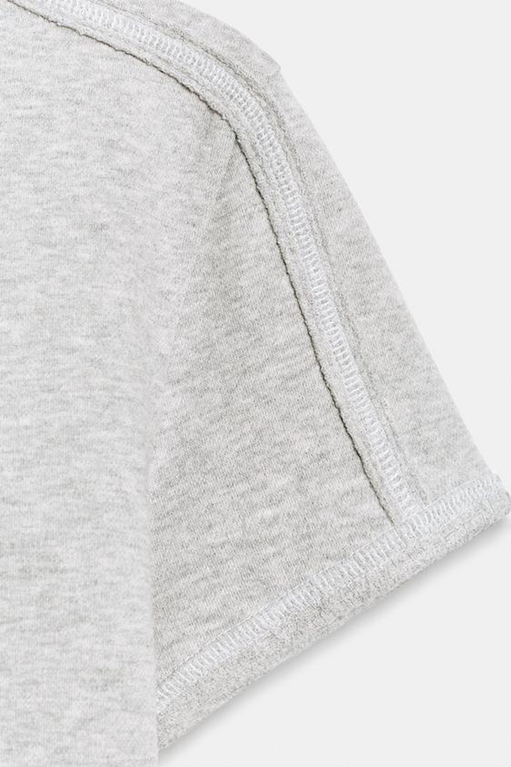 ZARA ФУТБОЛКА С КОНТРАСТНЫМИ ЭЛЕМЕНТАМИ, СЕРЫЙ МЕЛАНЖ