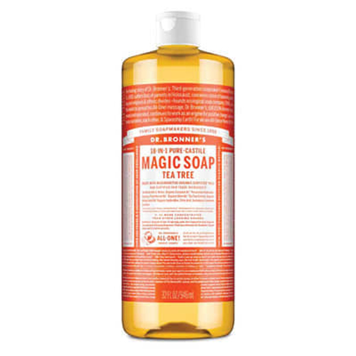 Dr. Bronner's, кастильское волшебное мыло 18 в 1, чайное дерево, 946 мл (32 жидк. унции)