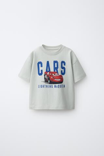 ZARA ФУТБОЛКА С ПРИНТОМ CARS LIGHTNING MCQUEEN © DISNEY/PIXAR, СЕРО-СИНИЙ