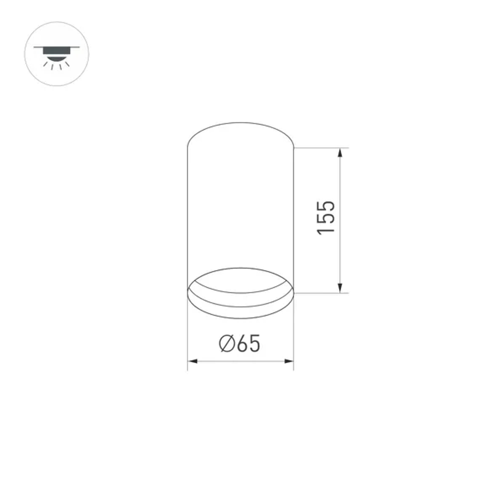 Корпус SP-POLO-SURFACE-R65 (WH, 1-3, 200mA) (Arlight, IP20 Металл, 5 лет) 024220(1)