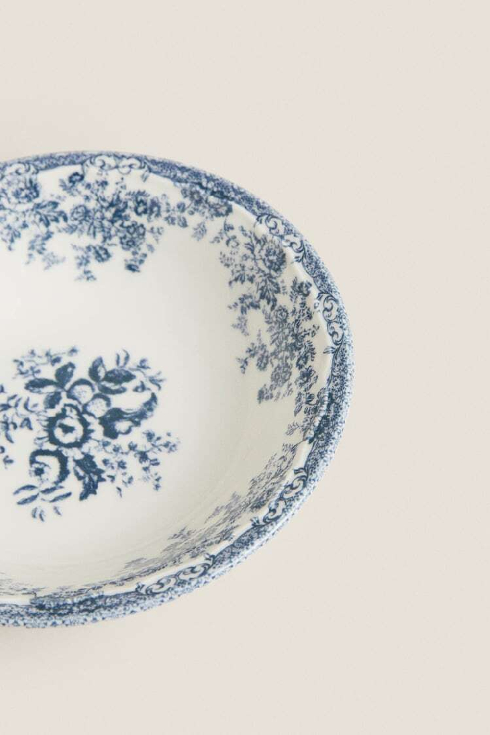 ZARA HOME ЦВЕТОЧНАЯ ФАЯНСОВАЯ ПИАЛА, СИНИЙ