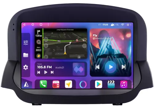 Магнитола для Ford EcoSport 2014-2017 (рамка под кожу) - FarCar S500-TS10 монитор 9.5" QLED на Android 14, Быстрая, CarPlay, 4G SIM-слот
