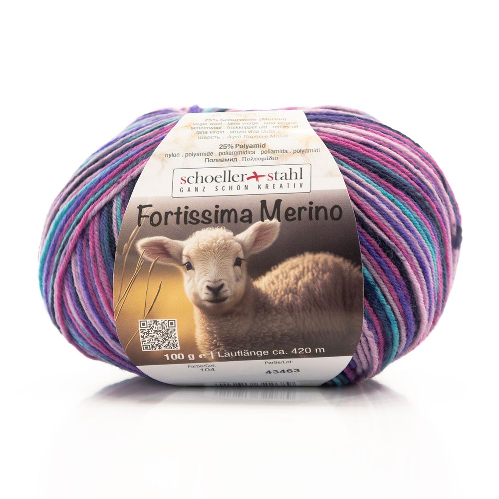 Пряжа Austermann (Аустерманн) Fortissima Merino 4-fach / уп.5 мот. по 100 г, 420 м, 93042-0104