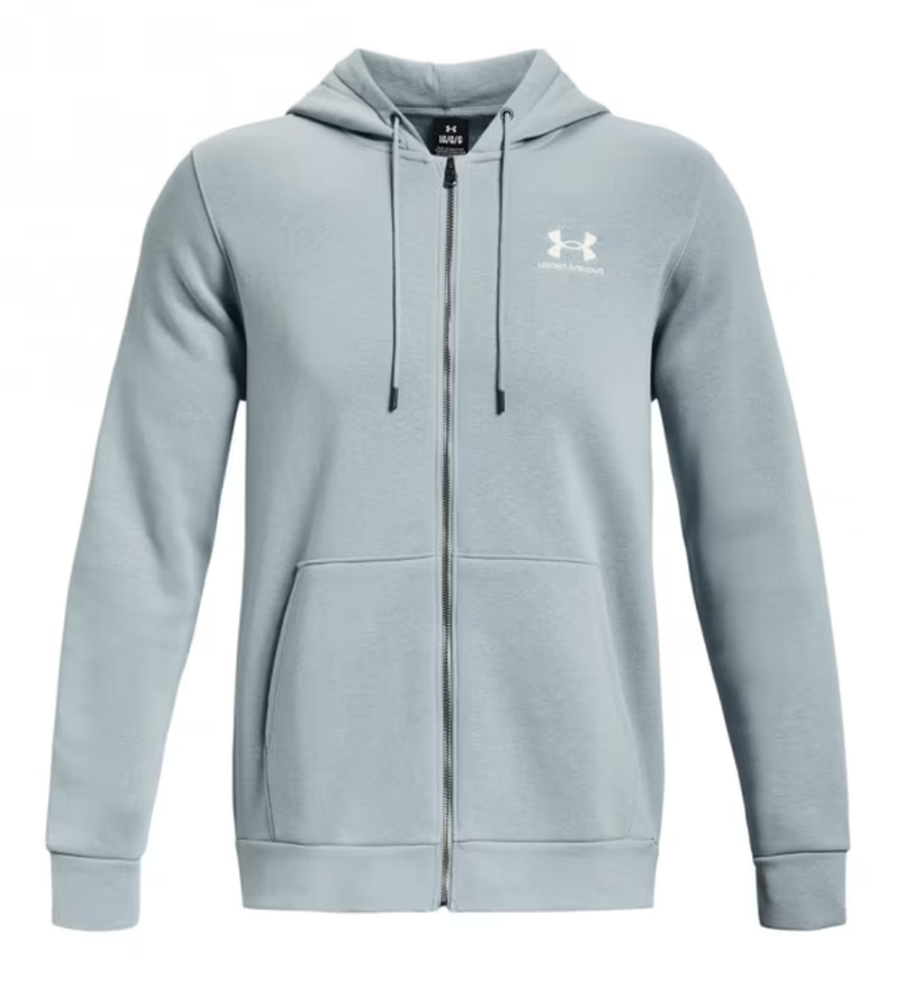 Мужская теннисная кофта Under Armour Men's UA Essential Fleece Full-Zip Hoodie - gray