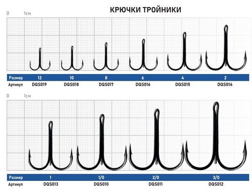 Крючок Тройник Dunaev 401 # 1/0 (упак. 4 шт)