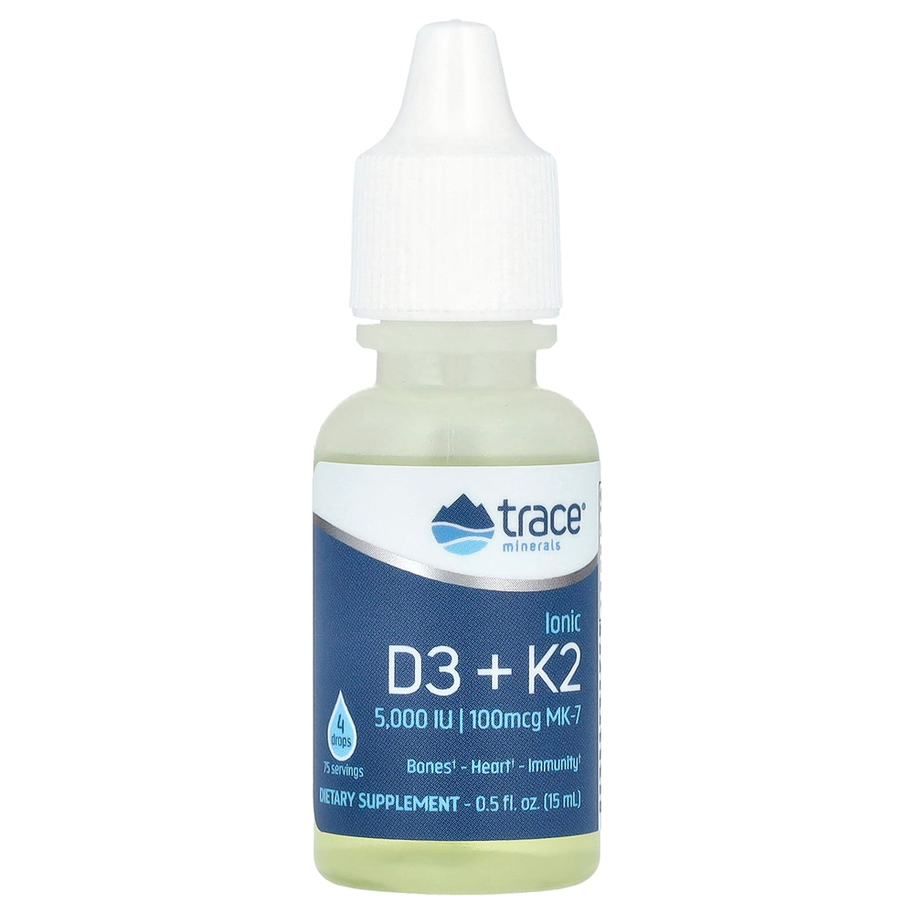 Trace, Ионные D3 + K2, 15 мл (0,5 жидк. унц.)