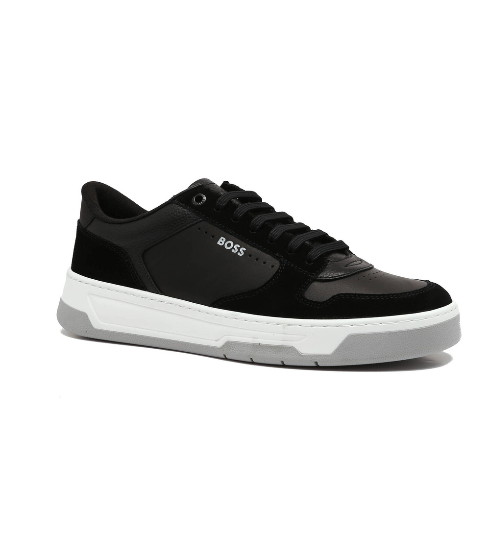 Кожаные кроссовки baltimore_tenn_sdtb BOSS BLACK - черный(50493208)