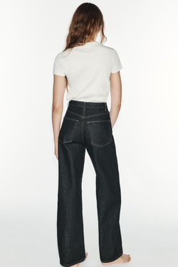 ZARA ДЖИНСЫ TRF EXTRA WIDE-LEG С ВЫСОКОЙ ПОСАДКОЙ, ЧЕРНЫЙ