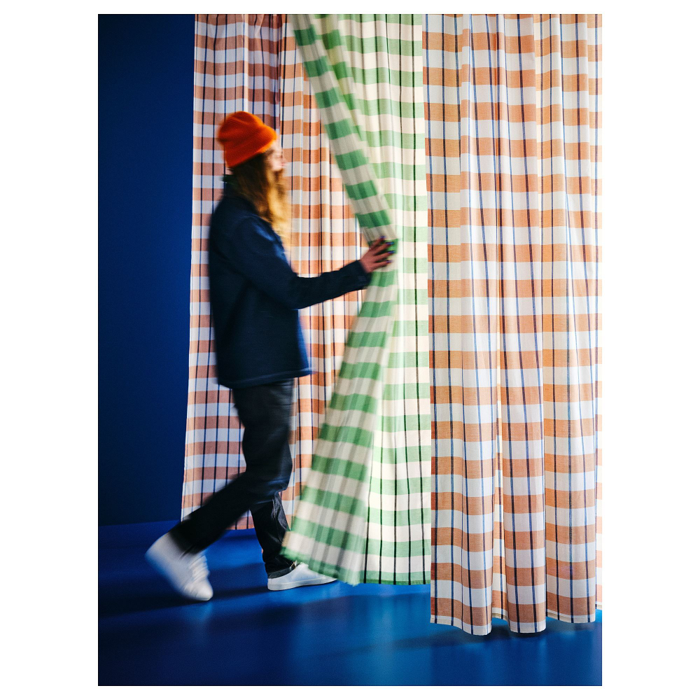 Штора IKEA GLANSHAGTORN (ГЛАНШАГТОРН), Зеленый, 300х250 см