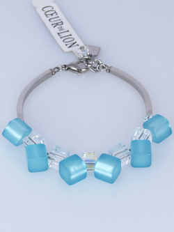 4738/30-2000 Coeur de Lion Браслет Aqua из голубого поляриса и кристаллов Сваровски.