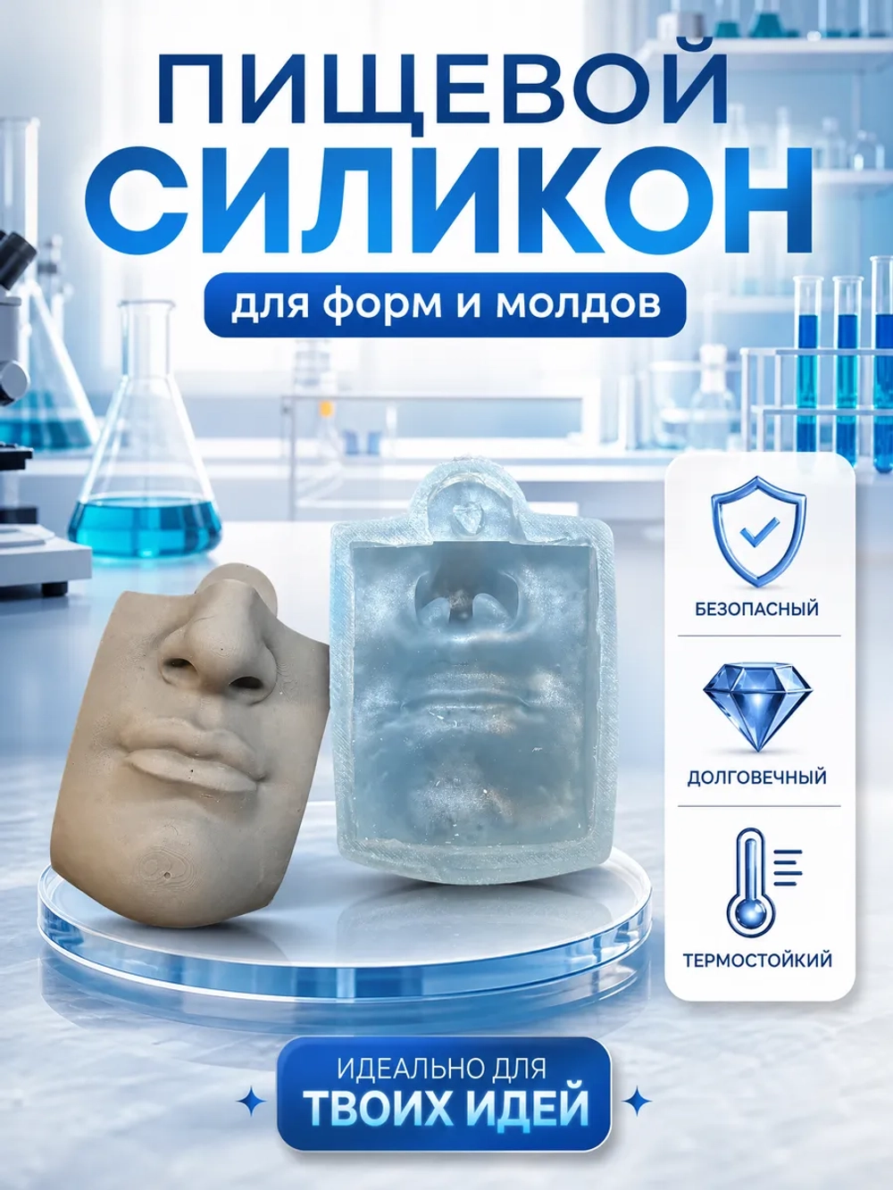 Силиконовая форма давид лицо