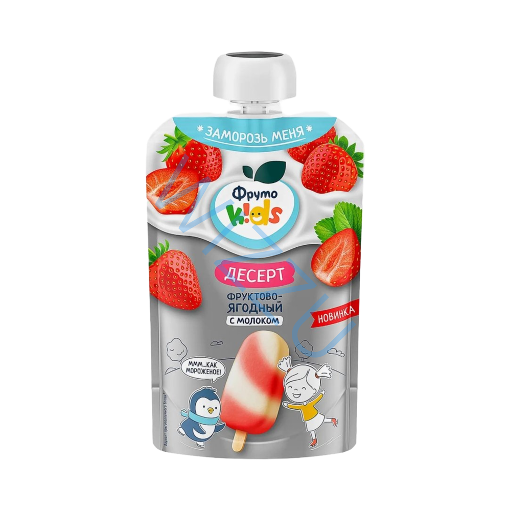 Десерт фруктово-ягодный ФрутоKids с молоком, 90 г