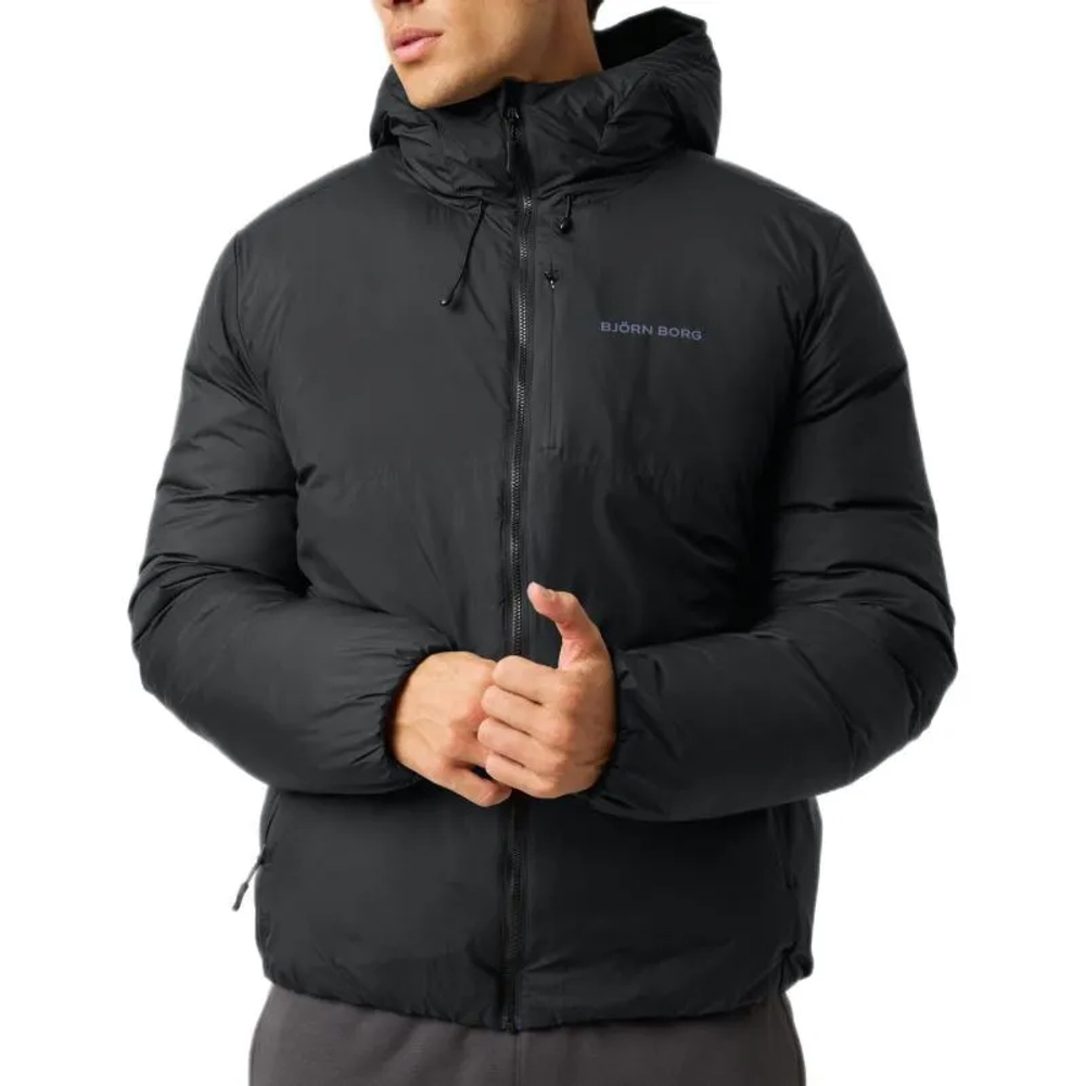 Мужская теннисная куртка Björn Borg Liner Hood - black beauty