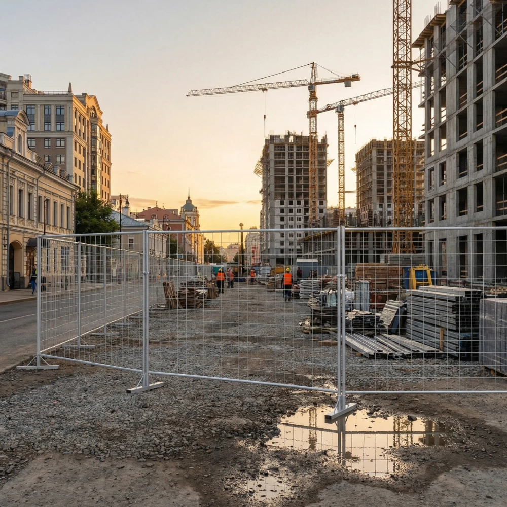 Инвентарное строительное ограждение ИСО Стандарт 2020, порошковая окраска