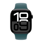 Умные часы Apple Watch Series 10 GPS, 46mm, Jet Black Aluminium Case with Sport Band M/L, Lake Green (Черный)