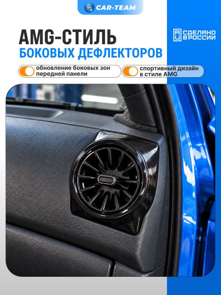 Боковые сопла панели приборов ВАЗ 2110, 2111, 2112 (старая панель) в стиле AMG с красной подсветкой