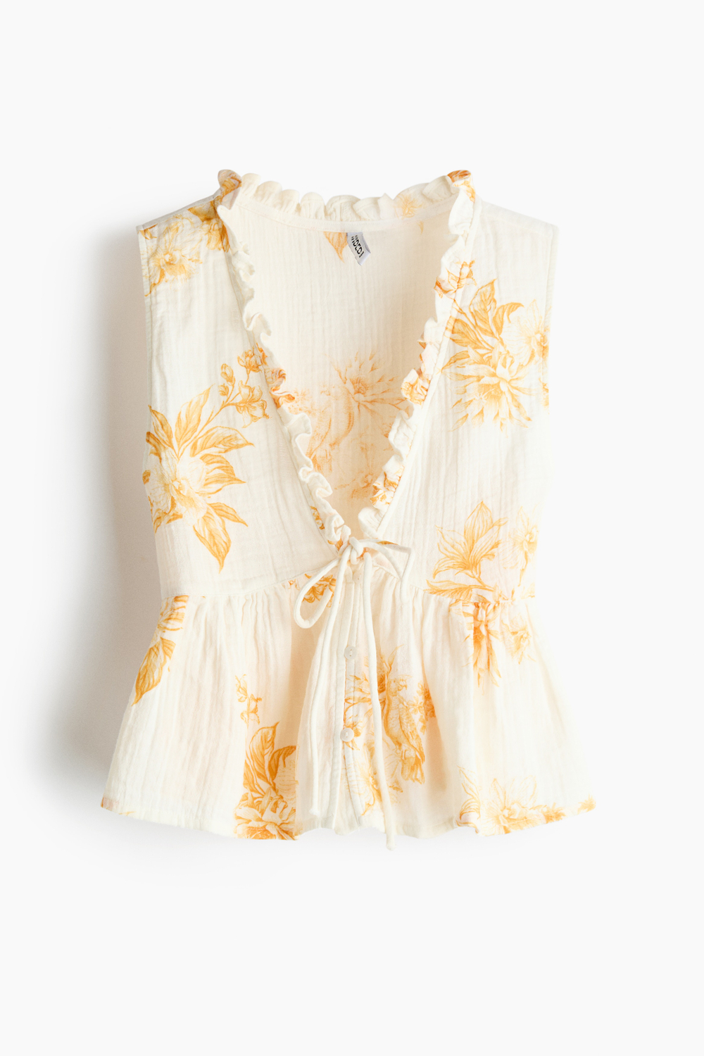 Топ из муслина с баской - H&M