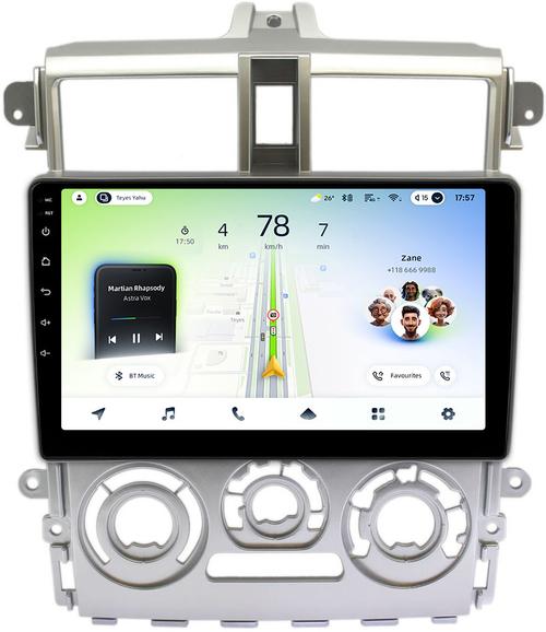 Магнитола для Mitsubishi Colt 6 2002-2012, Colt Plus (правый руль, рамка серебро) - Teyes CC4L монитор 9" IPS, Android 14, Быстрая, Snapdragon 662, CarPlay, 4G SIM-слот