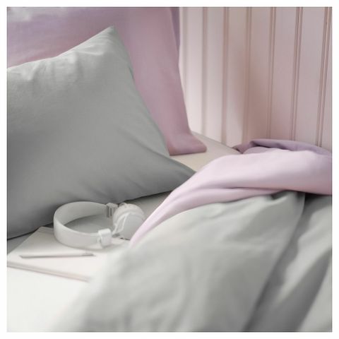 Комплект постельного белья IKEA NATTSVARMARE (НАТТСВАРМАРЕ), Двуспальный, Серый, 240x220, 50x80 см