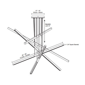 PIX STICK TIE STIX 7 LIGHT SUSPENSION WITH POWER