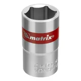 Головка торцевая, 16 мм, шестигранная, CrV, под квадрат 1/2, хромированная Matrix — фото 1