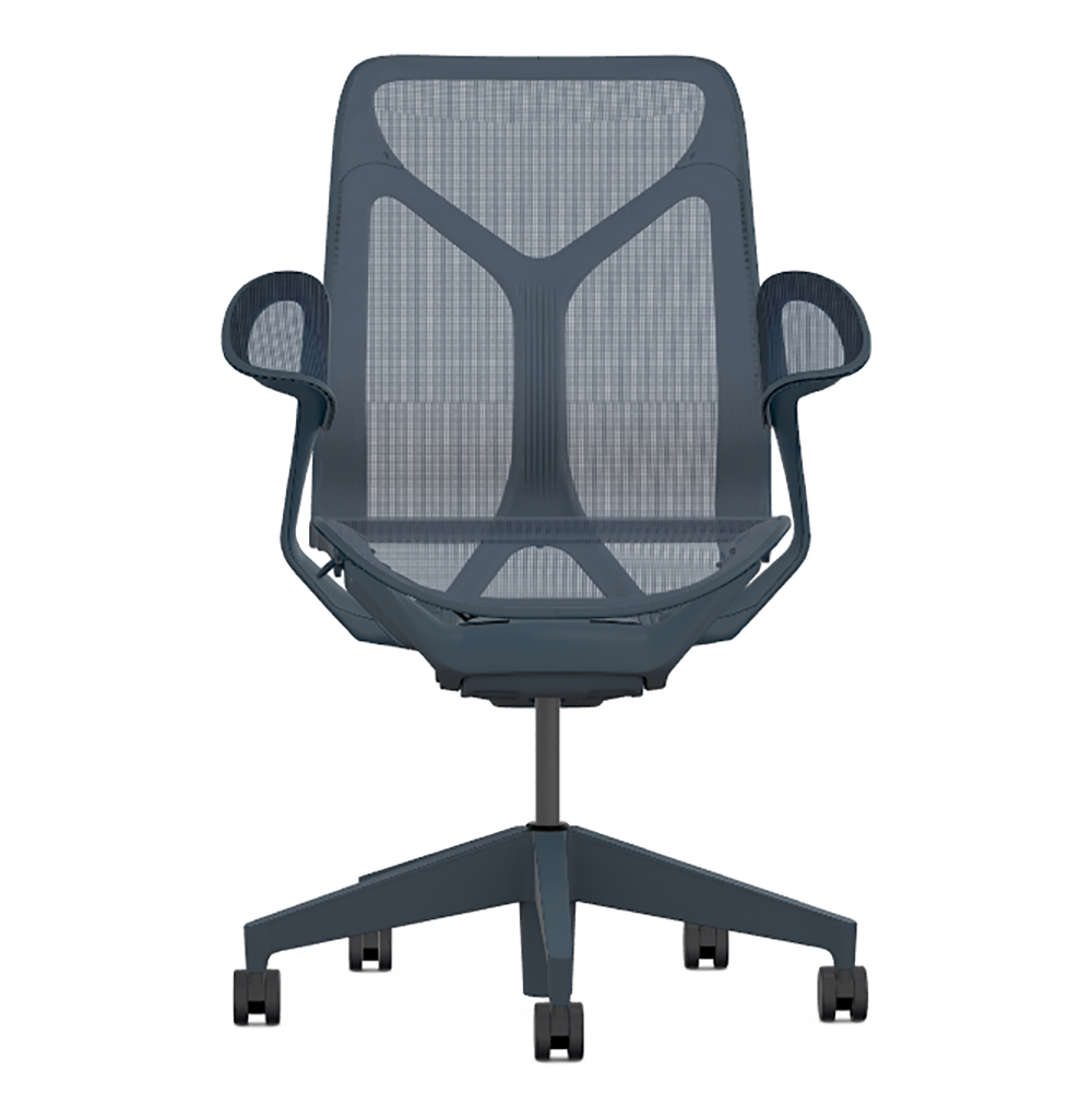 Кресло Herman Miller Cosm, средняя спинка, цвет Nightfall, подлокотники «лепестки» (Leaf)
