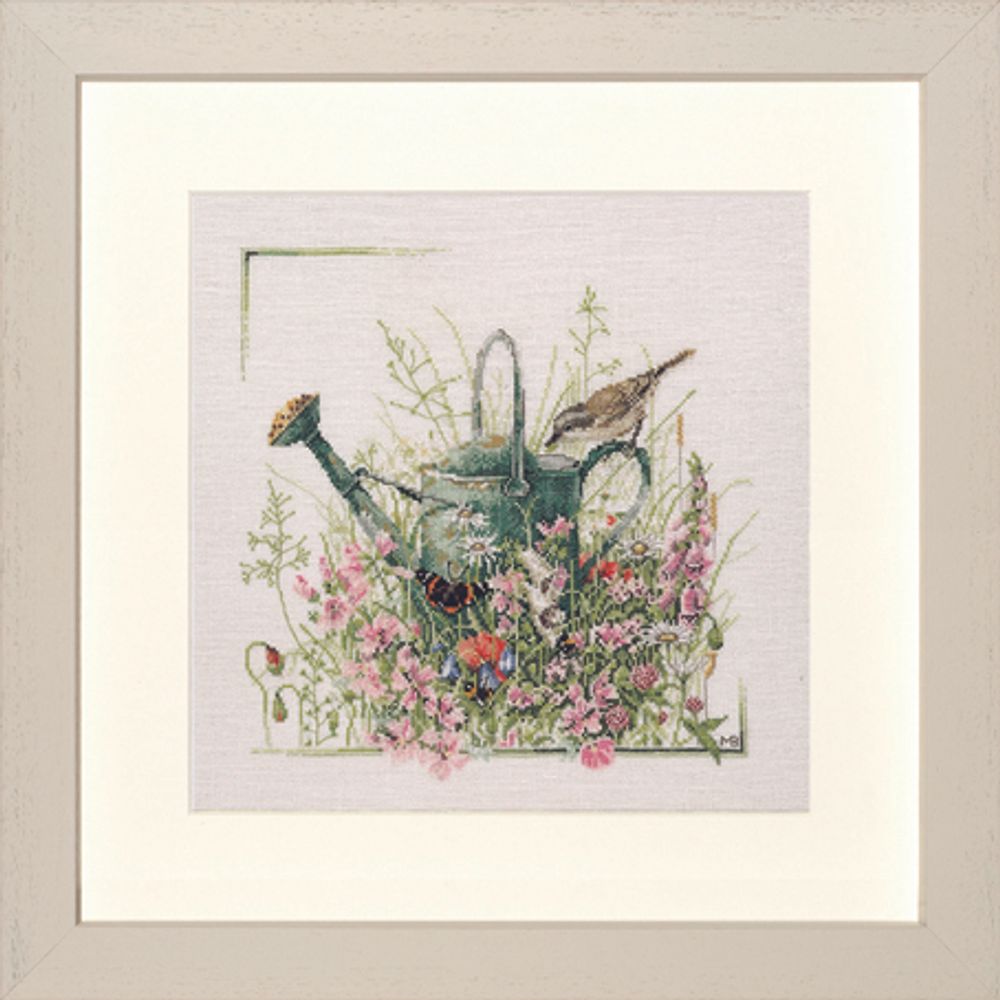 Набор для вышивания нитками Lanarte, Watering Can, 36х36 см